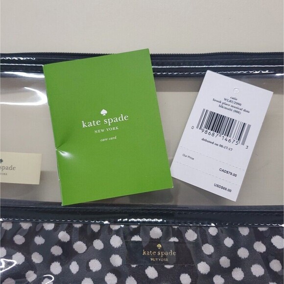 Kate Spade Make Up Cosmetic Toiletry Bag Catie Brook Place Musical Dots NWT - Picture 3 of 4